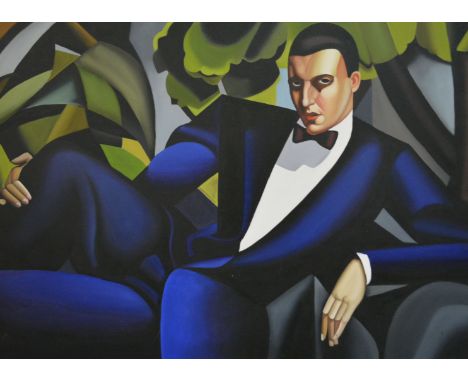 After Tamara de Lempicka, 'Portrait of the Marquis d'Afflito', oil on canvas, 110.5cm x 80cm.