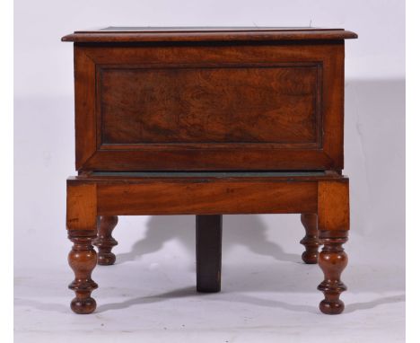 Victorian mahogany step commode, hinged lid, with pull out step, width 46cm.
