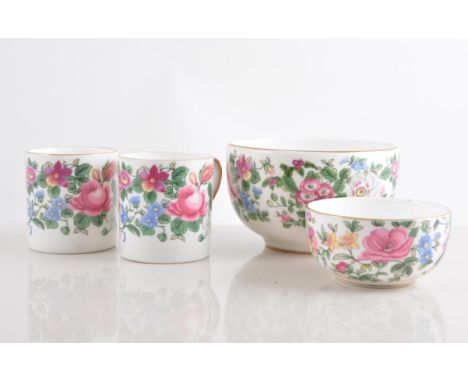 Crown Staffordshire bone china tea and breakfast service, floral decoration.