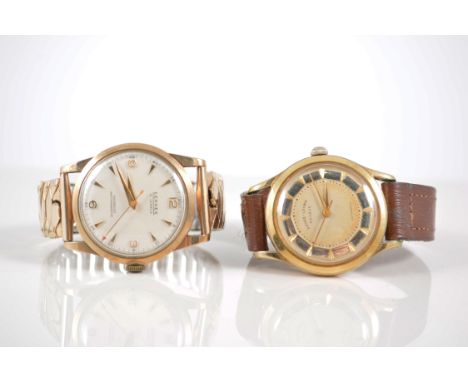 Gent's vintage 9ct gold wristwatch, 15 jewel movement and three other gent's wristwatches, (4).