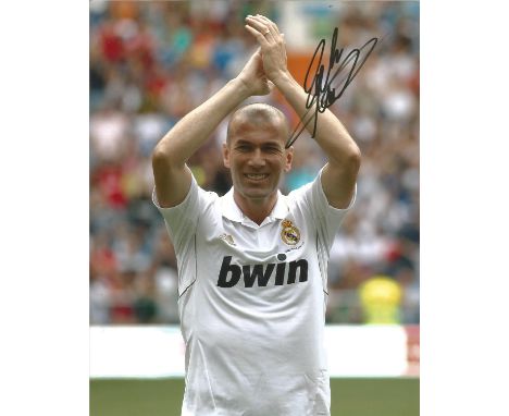 Football Zinedine Zidane signed 10x8 colour photo pictured during his playing days with Real Madrid. Zinedine Yazid Zidane, p