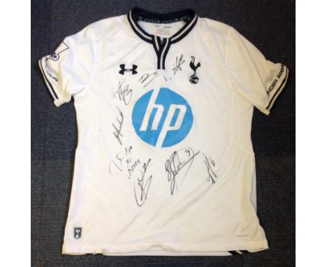 Football Tottenham Hotspur multi signed Spurs shirt 2013/14 season signatures include Harry Kane, Sandro, Soldado, Vlad Chiri