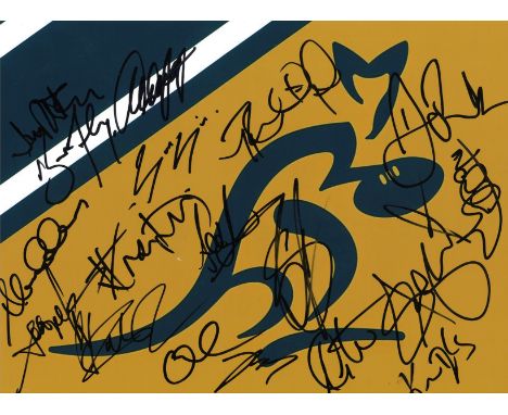 Rugby Union Australia Wallabies multi signed 16x12 colour photo 17 signatures from the 2018 tour party to England signatures 