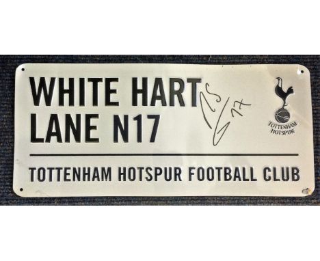 Football Moussa Sissoko signed Tottenham Hotspur White Hart Lane N17 metal road sign. Moussa Sissoko (born 16 August 1989) is