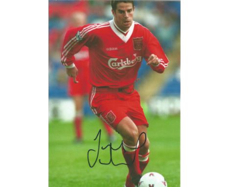 Football Jamie Redknapp signed 12x8 colour photo pictured in action for Liverpool. Jamie Frank Redknapp (born 25 June 1973) i