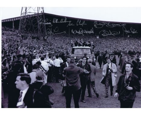 Celtic 1967, Football Autographed 16 X 12 Photo, A Superb Image Depicting Celtic's Returning Heroes Parading The European Cup