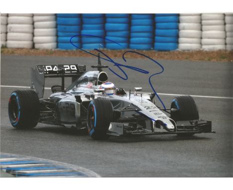 Motor Racing Jenson Button signed 12x8 colour photo pictured driving for McLaren. Good Condition. All autographed items are g