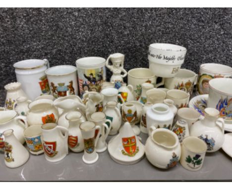 Box containing a large quantity of crested ware plus commemorative cups etc