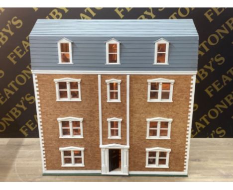 Large vintage dolls house - including contents (furniture, characters etc), lights in working condition