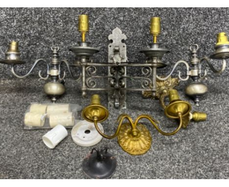 Box of vintage candle style wall lights