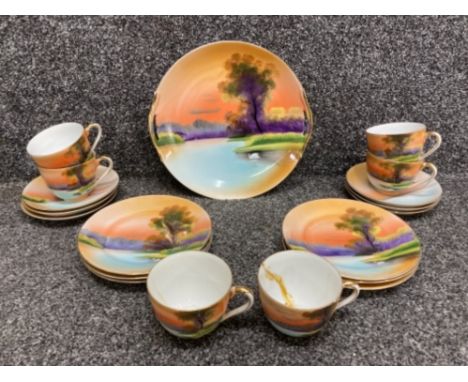 A Noritake part tea set for six (condition varies)