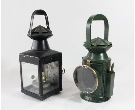 A S(E)R hand lantern with burner, and a WD 1940 hand lamp, body marked with WD arrow and date 