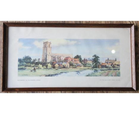 A framed/glazed carriage print, "Blythburgh, Suffolk" (Denham) 