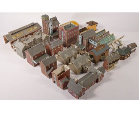 A box of station buildings for a 'N' gauge model railway layout 