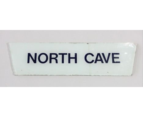 Platform lamp glass "North Cave", This former Hull, Barnsley and West Riding junction and Dock.Co railway station opened in J