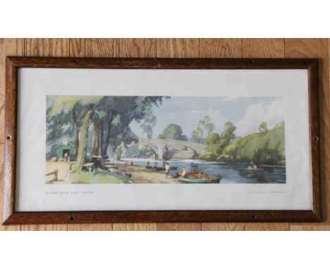 A framed/glazed carraige print "The River Wharfe, Ilkley" by Frank Sherwin, in original frame 