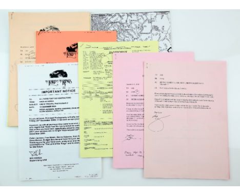 Lord of the Rings, The Fellowship of the Ring (2001) - Various production used call sheets, schedules and notices..   