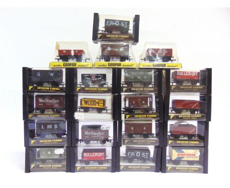 [OO GAUGE]. TWENTY ASSORTED GRAHAM FARISH WAGONS  each in original packaging.