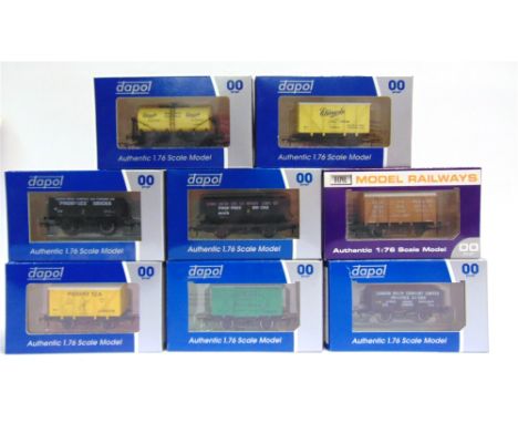 [OO GAUGE]. EIGHT BURNHAM &amp; DISTRICT MODEL RAILWAY CLUB LIMITED EDITION WAGONS BY DAPOL  comprising a box van 'Page and O