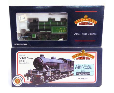 [OO GAUGE]. TWO L.N.E.R. LOCOMOTIVES  comprising a Bachmann No.31-608, L.N.E.R. Class V3 2-6-2 tank locomotive, 7684, lined g