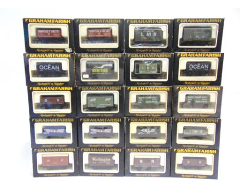 [OO GAUGE]. TWENTY ASSORTED GRAHAM FARISH WAGONS  each boxed.