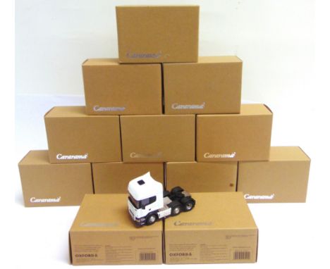 TWELVE 1/50 SCALE CARARAMA (OXFORD DIECAST) SCANIA CAB UNITS  all plain white, each mint or near mint and boxed.