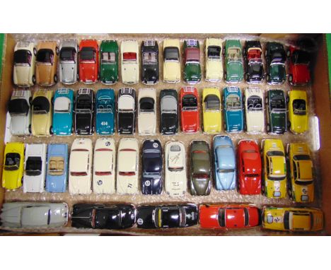 FORTY-SEVEN ASSORTED 1/43 SCALE DIECAST MODEL CARS  each mint or near mint (some lacking detail or self-fit parts), all unbox