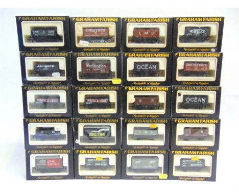 [OO GAUGE]. TWENTY ASSORTED GRAHAM FARISH WAGONS  each boxed.