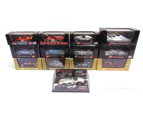 THIRTEEN 1/43 SCALE BRUMM MODEL CARS  mainly racing, most mint or near mint (some with cracked and lifting decals), each boxe