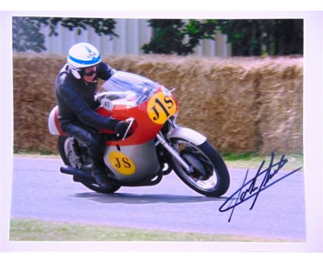 AUTOGRAPHS - MOTORSPORT  Six photographs, printed to paper, signed respectively by John Surtees, Wayne Gardner, Phil Read, Gi