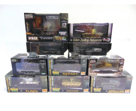 TEN 1/72 SCALE MODEL MILITARY VEHICLES  by Ground Armour (4), Forces of Valour (3), War Master (2), and Ultimate Armor (1), e