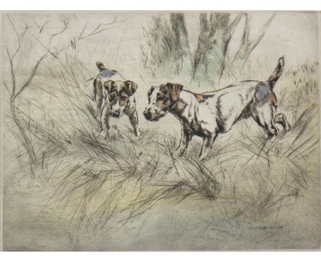 * HENRY WILKINSON (BRITISH 1921 - 2011), HUNTING DOGS; and PHEASANT a pair of etchings, each signed, one numbered 15/250, the