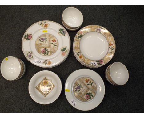 A collection of 26 pieces of ceramic tableware by Royal Worcester decorated with a floral banding (qty)