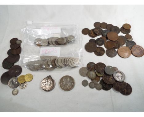 Numismatology - a collection of UK pre-decimal coins to include Georgian, Victorian and later, together with a few foreign - 