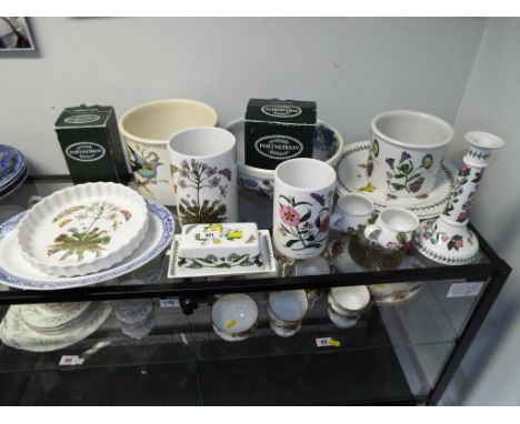 Portmeirion - a collection of approximately fifteen Portmeirion ceramic tableware to include candlesticks, butter dish, large