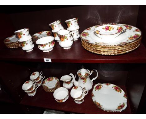 A tea / dinner service by Royal Albert decorated in the Old Country Roses pattern, six place setting comprising 44 pieces dis