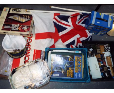 A good mixed lot of model maker's equipment to include numerous accessories, catalogues, brushes, paint set and other (4). Es
