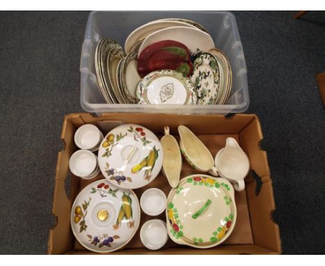 A good mixed lot of ceramic plates, two lidded tureens by Royal Worcester and similar