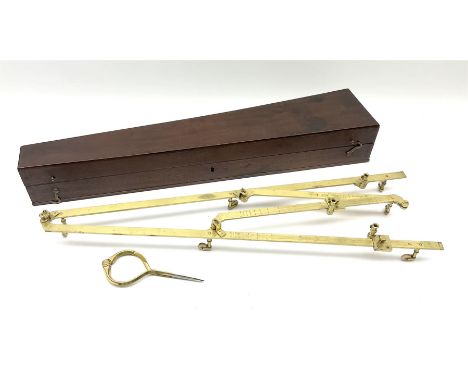 19th Century brass pantograph by Gilkerson &amp; Co, Tower Hill London, housed in a mahogany fitted case