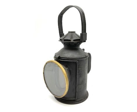 Railway type lamp, black painted finish, H34cm