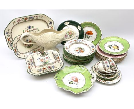 A collection of Victorian ceramics, to include Spode Chinese rose pattern dinner wares, including tureen and cover, two servi