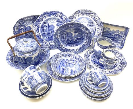 A collection of Spode Italian pattern wares, to include jar and cover, various sized bowls, various sized teacups and saucers