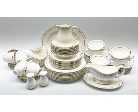Royal Worcester Contessa tea and dinner wares, comprising eight dinner plates, eight dessert plates, seven side plates, six t