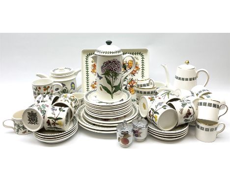 Portmeirion Botanical Garden tea wear, comprising of cafeteria, tea pot, eleven tea cups and saucers, milk jug, two mugs, twe