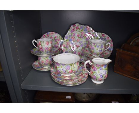 A part tea service by Royal Standard in a chintz design
