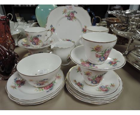 A part tea service by Stanley fine bone china