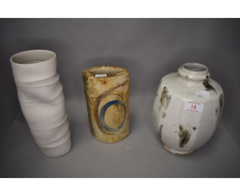 A selection of studio pottery including Jim Malone and John Davenport
All three vase in very good condition no damage chips o