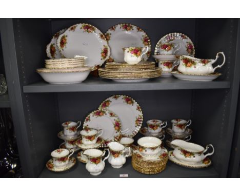A large part tea and dinner service by Royal Albert in the Old Country Roses design
All pieces appear to be first's&nbsp;
Som