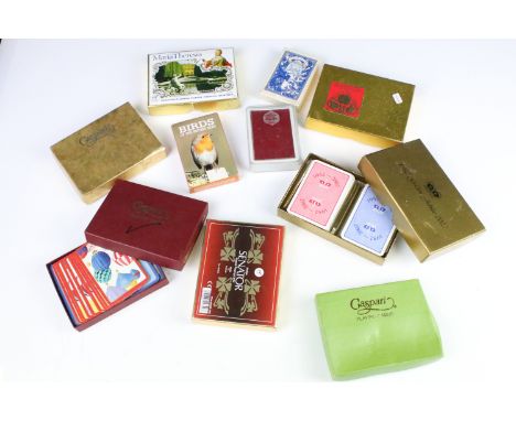 Collection of vintage playing cards to include seven sets of Bridge cards, and threes sets of playing cards. 