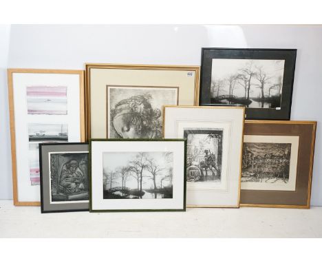 Renato Bussi (italian, 1926 - 1999), Venice scene, limited edition etching, signed in pencil lower right, numbered lower left